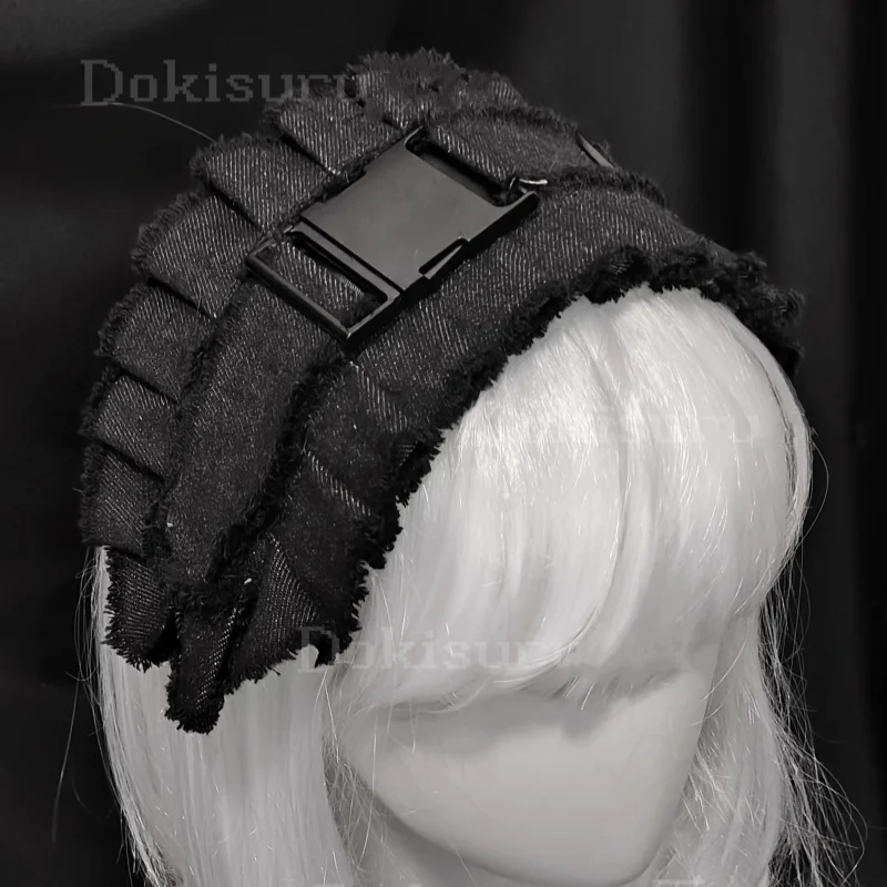 Bandeau en Denim fonctionnel pour fille, sous-culture originale, sport foncé, Punk Y2K, pince à cheveux, accessoire pour cheveux Cosplay de demoiselle d'honneur Lolita