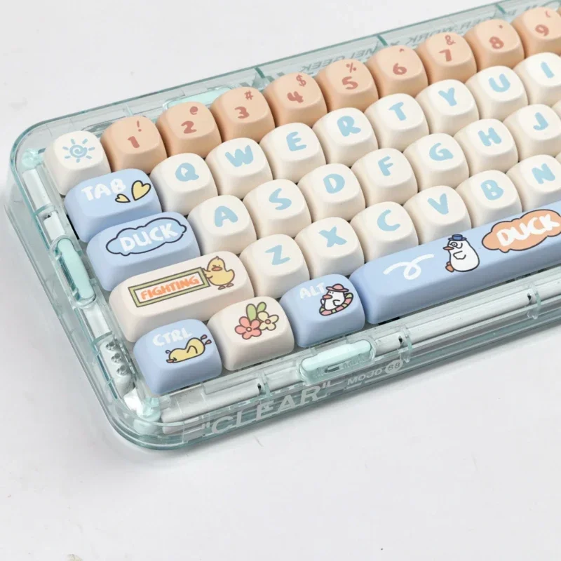 Boring Duck Key Cap PBT MOA Profile 139 Keys/set  Double Shot Keycap Thermal Sublimation Mechanical Keyboard for Customization