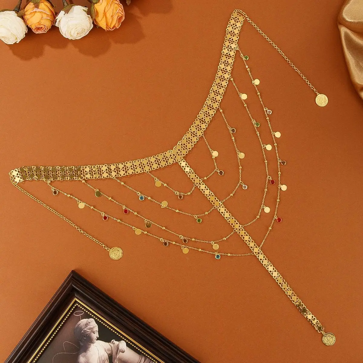 تصميم إبداعي لأغطية الرأس الجديدة، إكسسوارات شعر على شكل سلسلة رأس ذهبية لشركة الشرق الأوسط، إكسسوارات الزفاف النسائية