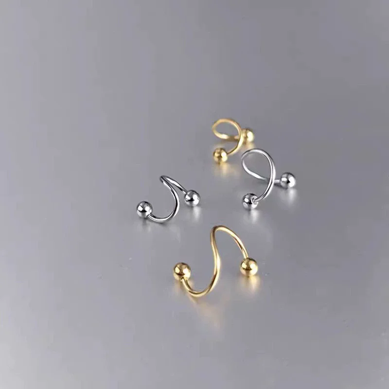 

S925 Sterling Silver Spring Earrings for Women Ear Clips Vintage Simple and Elegant Fashion Jewelry Wedding Party Gift