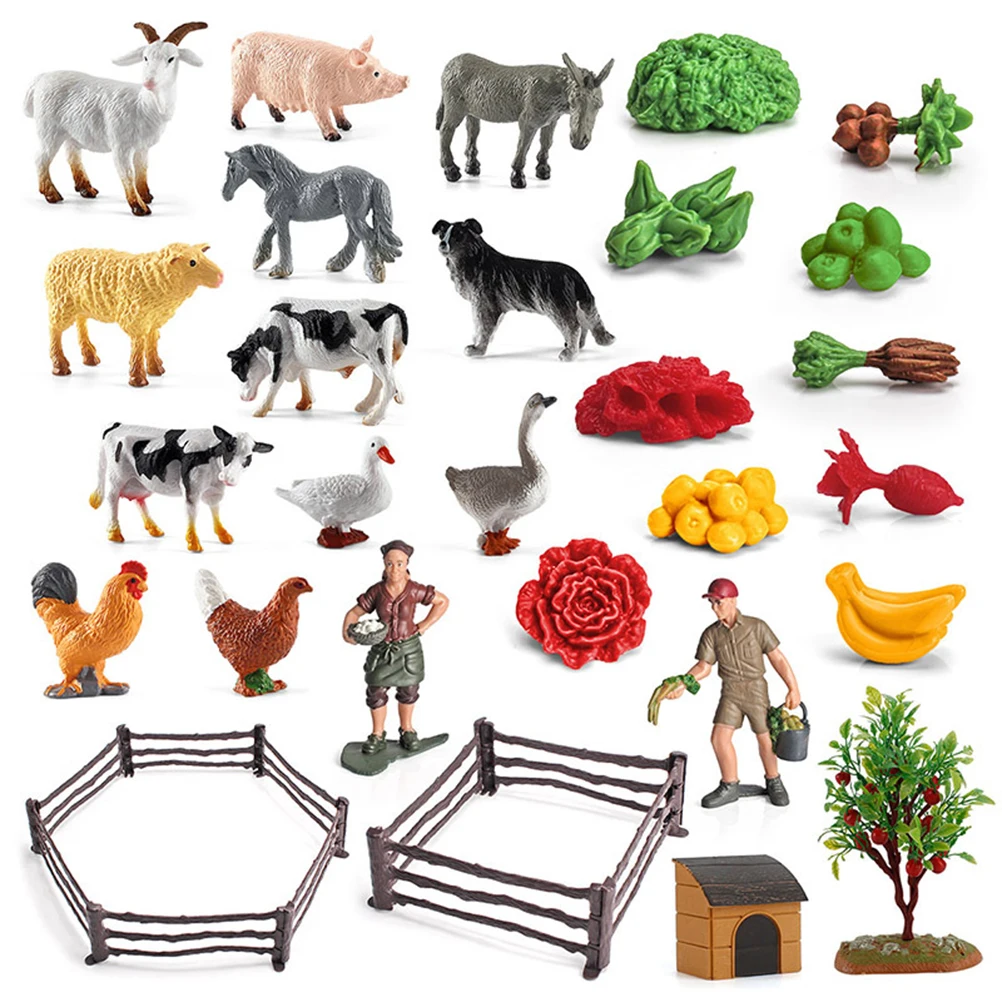 36PCS Farm Animal For Kids Learning Educational Simulation Farm Figurines Animal Ornaments