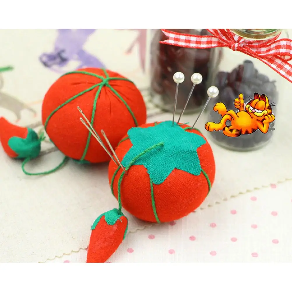

2Pcs Mini Tomato Pin Cushion Stitch Pincushions Floral Needle Pincushions Sewing Accessories Storage Tool