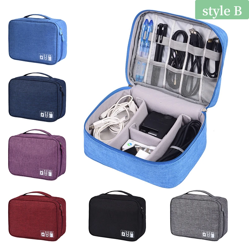 Portable Travel Data Cable Bag Digital USB Gadget Organizer Charger Earphone Storage Box U disk Power Bank Zipper Storage Bag