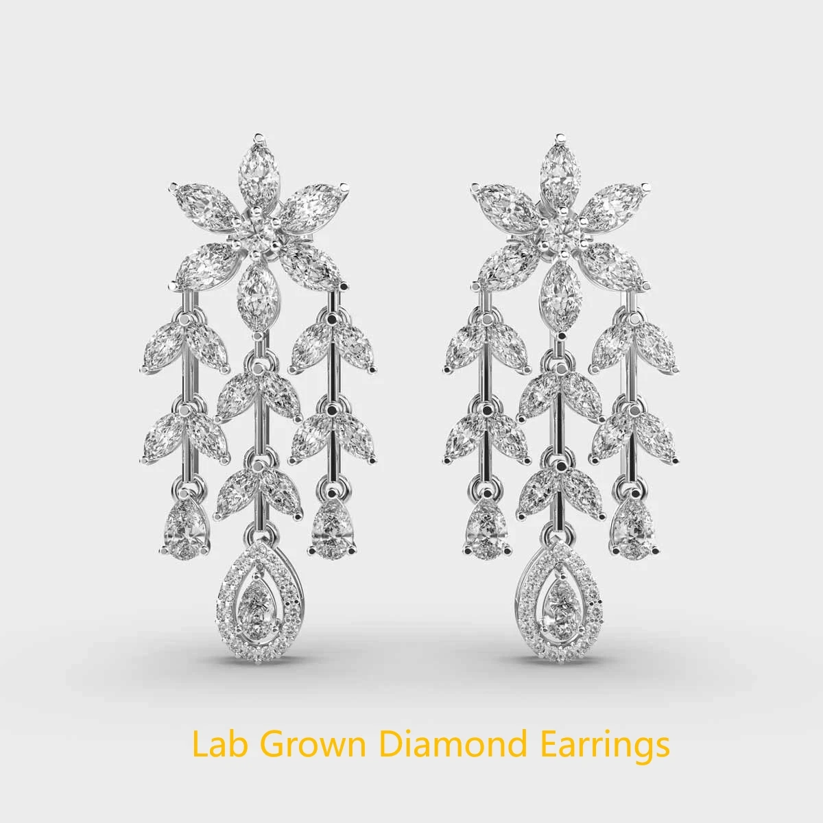 

4.4ctw DEF VS-VVS Lab Grown Diamond CVD HPHT Luxury Jewelry For Lady Wedding Earring 14K White Gold Fine Jewelry
