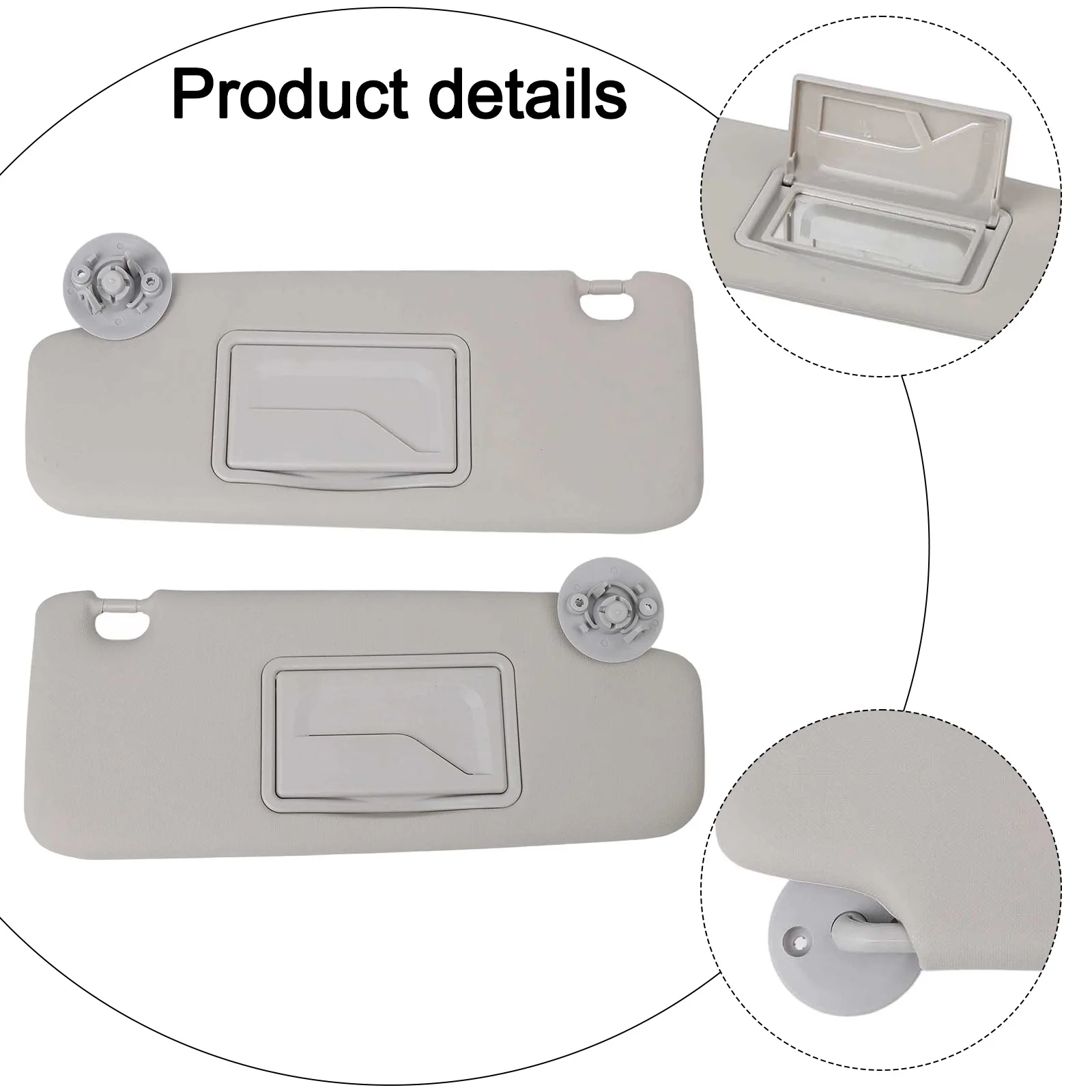 

As Picture Shows Sun Visor Factory Specifications Gray Plastic Material High Reliability Perfect Match For Car