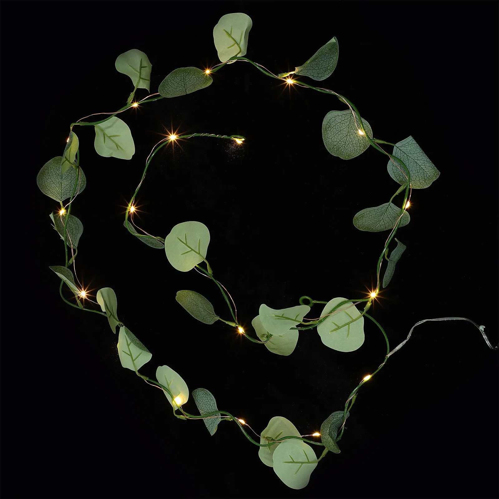 2M وهمية الأوكالبتوس أوراق الشجر ضوء 20 LED أضواء الزخرفية الداخلي لأجواء المنزل المريح عيد الميلاد الديكور