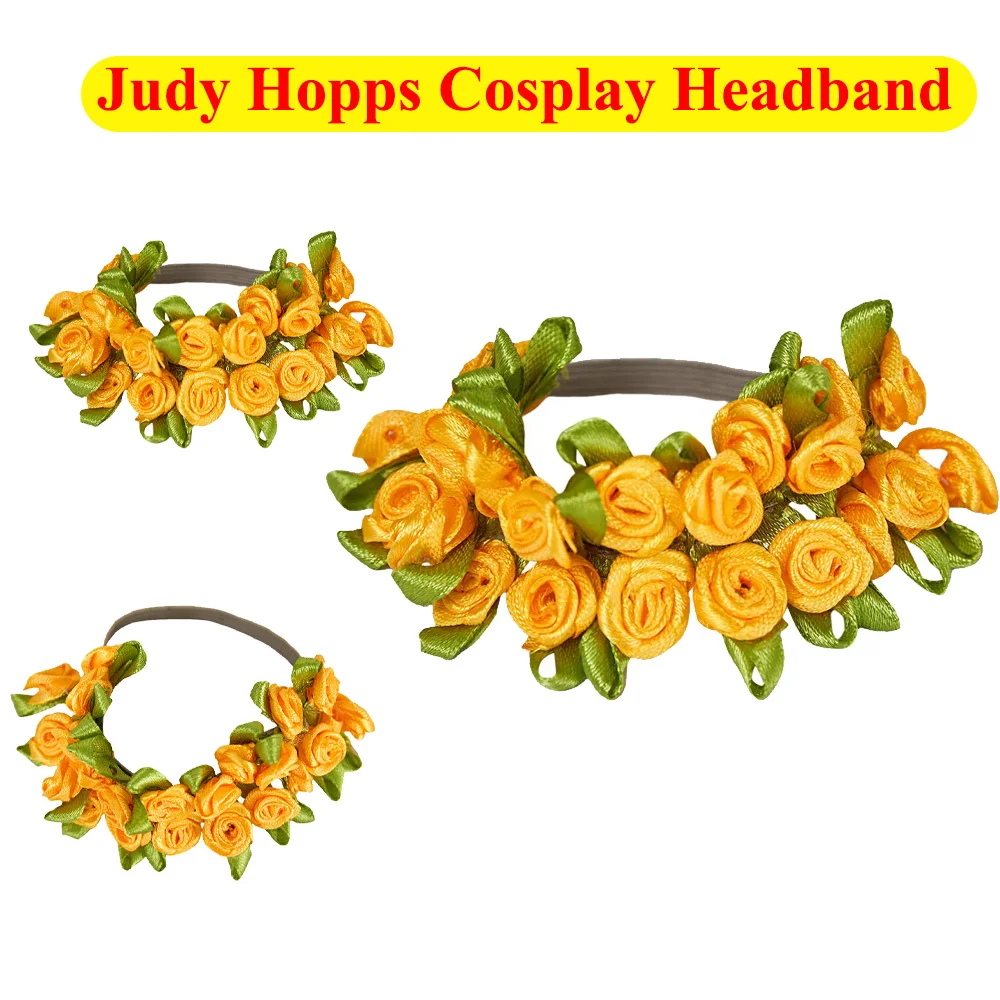 

Необычная повязка на голову Джуди для косплея Hopps с рисунком кролика, желтый цветочный венок, повязка на голову, головные уборы, аксессуары для костюмов на Хэллоуин, маскировка