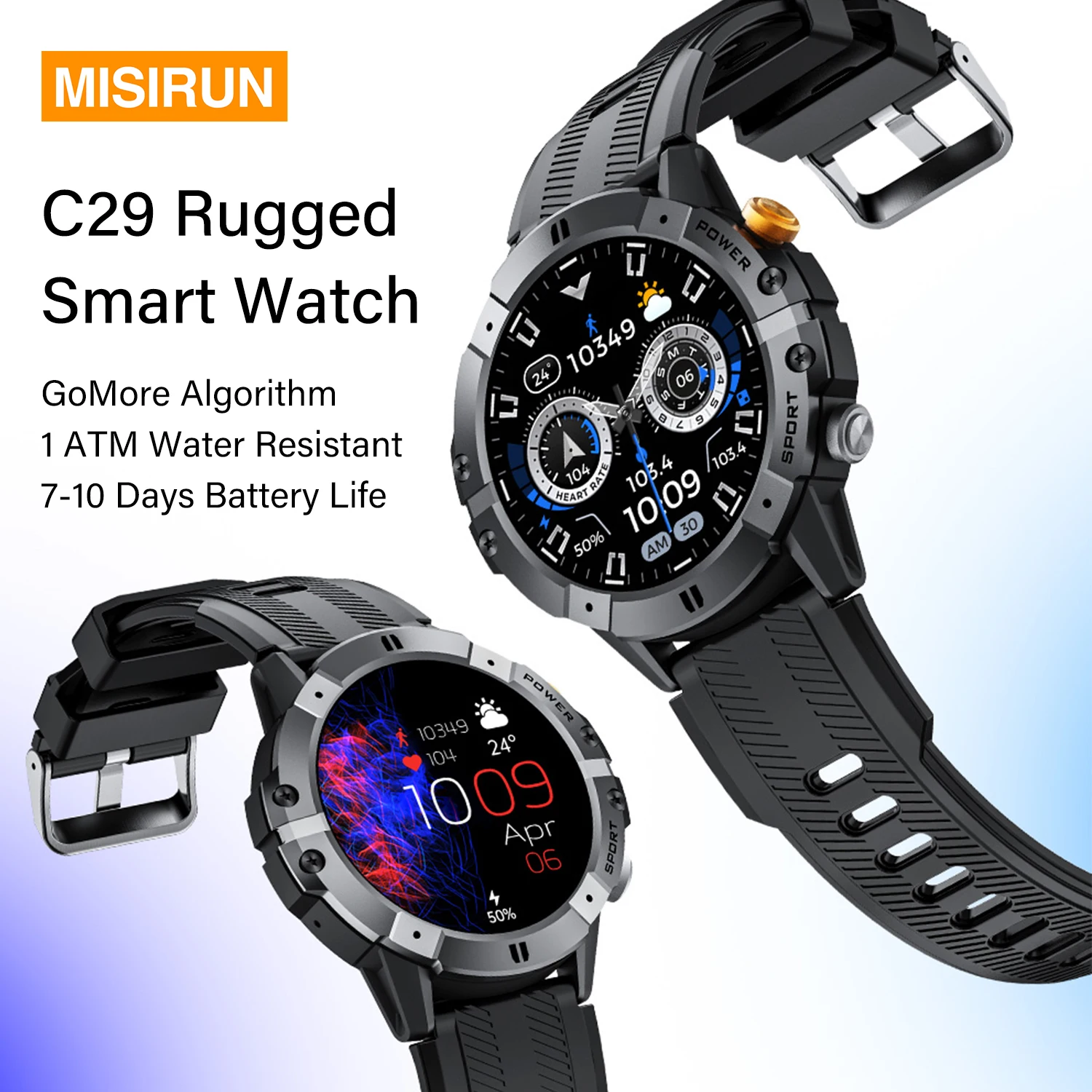 

C29 SmartWatch 1.52 inch 1ATM Waterproof Sport Watch for Men 410mAh Battery, Bluetooth Call, Heart Rate&24H Health Monitor
