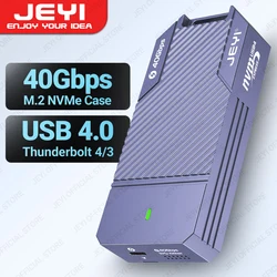 JEYI 40Gbps USB 4,0 M.2 NVMe SSD caja M2 a tipo c 4,0 caja de unidad de estado sólido Compatible con Thunderbolt 4/3 USB 3,2/3,1/3