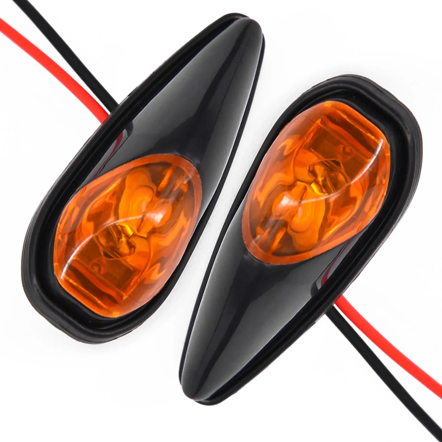 Indicator Side Marker Lights Blinker Turn Signal Lights with Cables Energy saving 12V Mini Yellow 2pcs Motorcycle