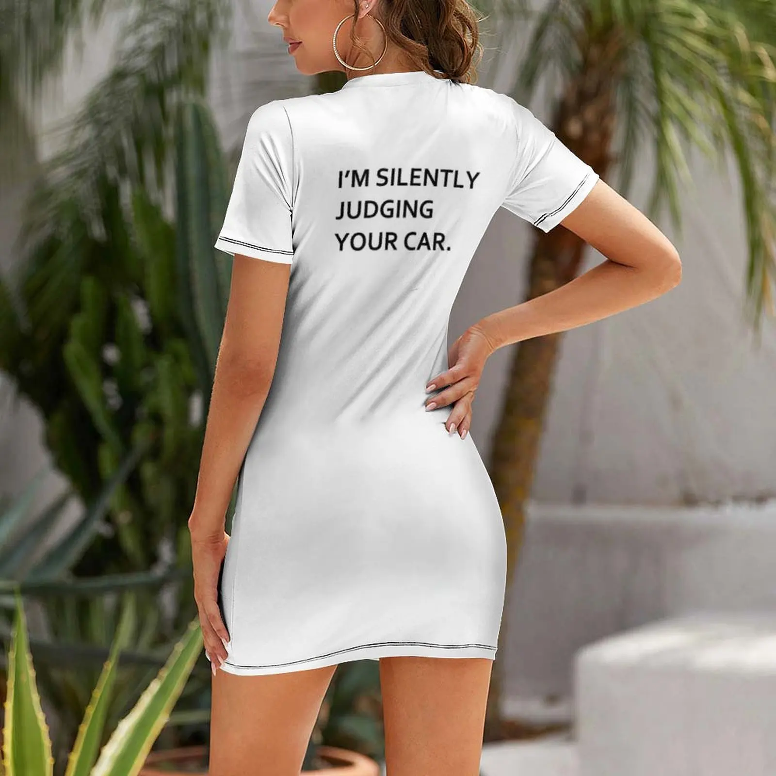 Ik beoordeel stillet je auto T-shirt. Design in beperkte oplage! Jurk met korte mouwen, elegante avondjurken voor dames 2025-jurk