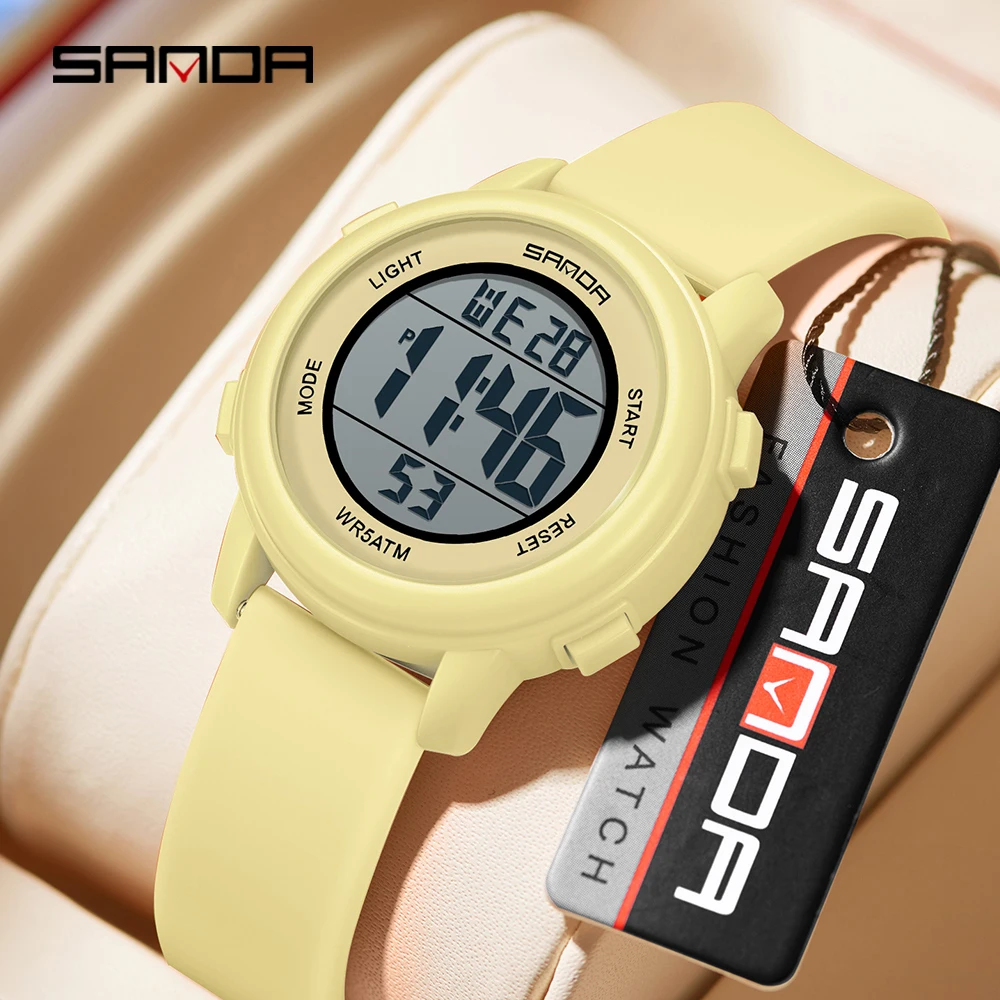 SANDA 9502 Fashion Electronic Watches for Man Luminous Calendar Waterproof Clock Outdoor Sports Casual Ladies Digital Wristwatch