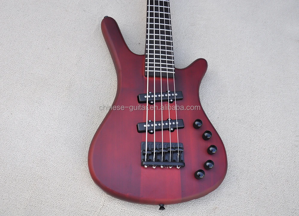 Flyoung 5 Strings Electric Bass Guitar Neck Through Body professional Bass Guitar Mahogany body