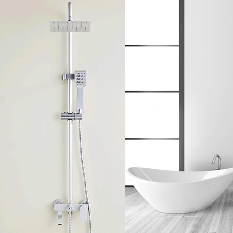 Aluminum Rainfall Shower Set 3 Functions Hot Cold Bathroom Shower System Featuring Ceramic Valve Core Rain Spray