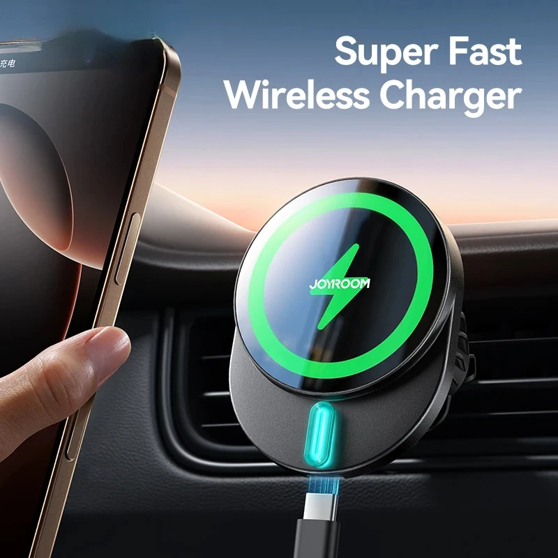 

15W Magnetic Phone Holder Mount Charger Fast Wireless Car Charger for iPhone 16/15/14/13 Air Vent Car Phone Mount 1/2PCS in S