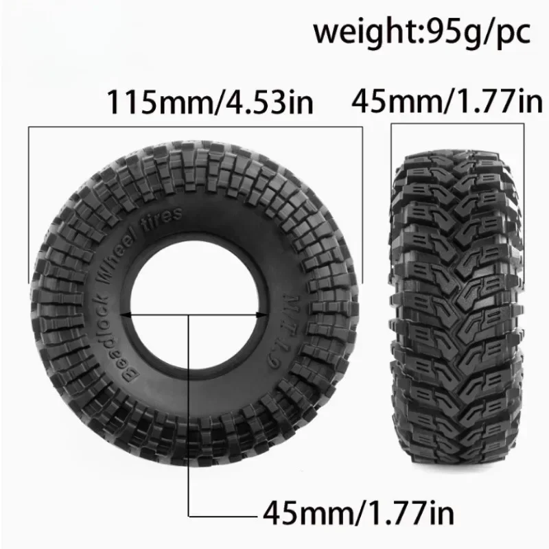 

1.9 inch Rubber Beadlock Wheel Tires w/ Sponge for Axial AXI03004 Capra 1/10 RC Car Monster Truck Upgrade Parts