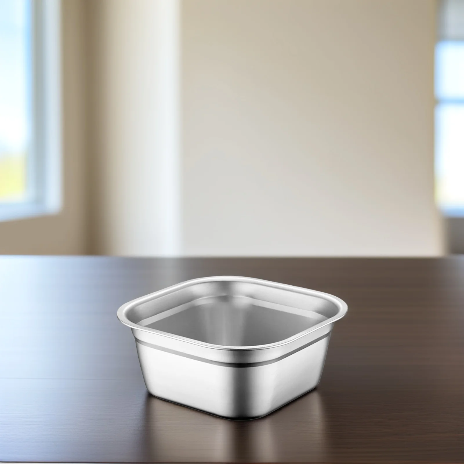 21 سنتيمتر الفولاذ المقاوم للصدأ حوض مربع سميكة متعددة الأغراض غسل خلط وعاء الحساء المنزلية الخضار الفاكهة عموم أداة المطبخ #4