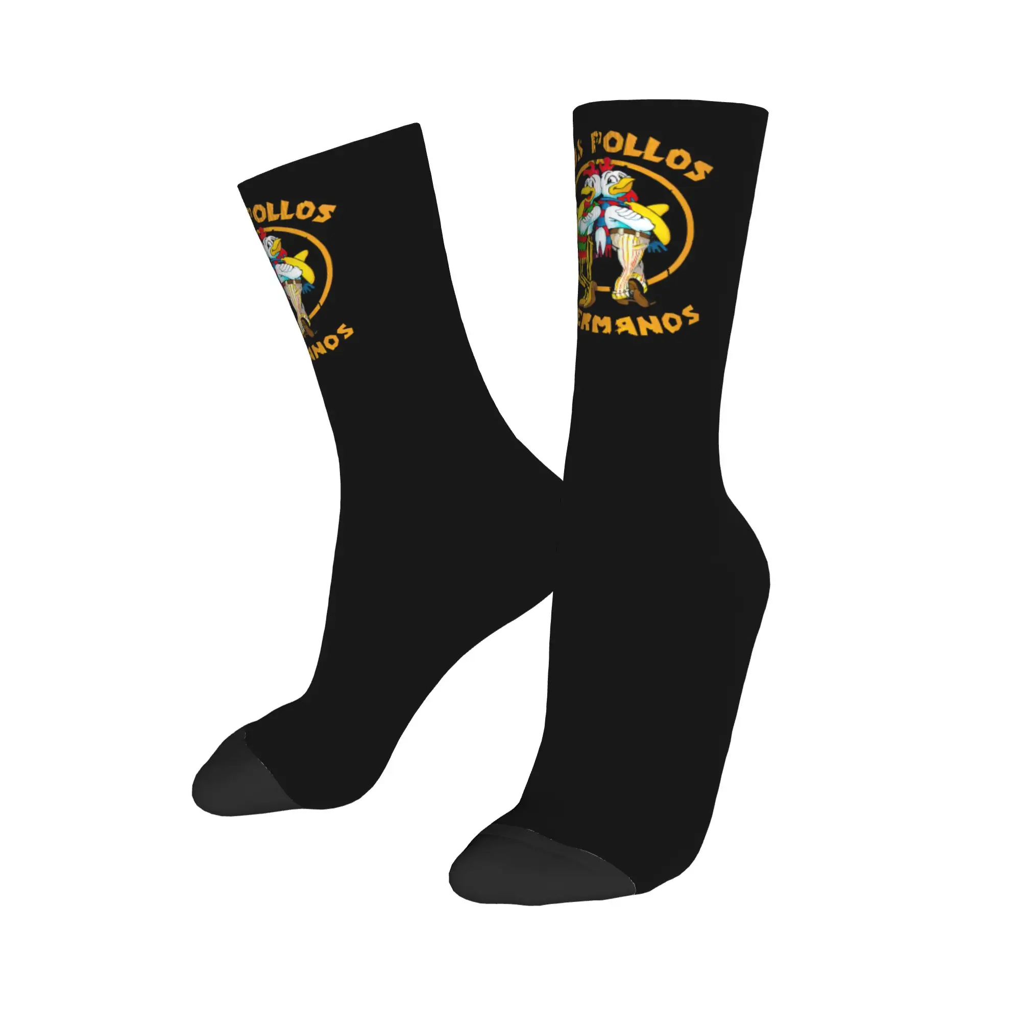 Custom Los Pollos Hermanos Movie Print Dress Socks Men's Women's Warm Fashion Novelty TV Show Heisenberg Crew Socks