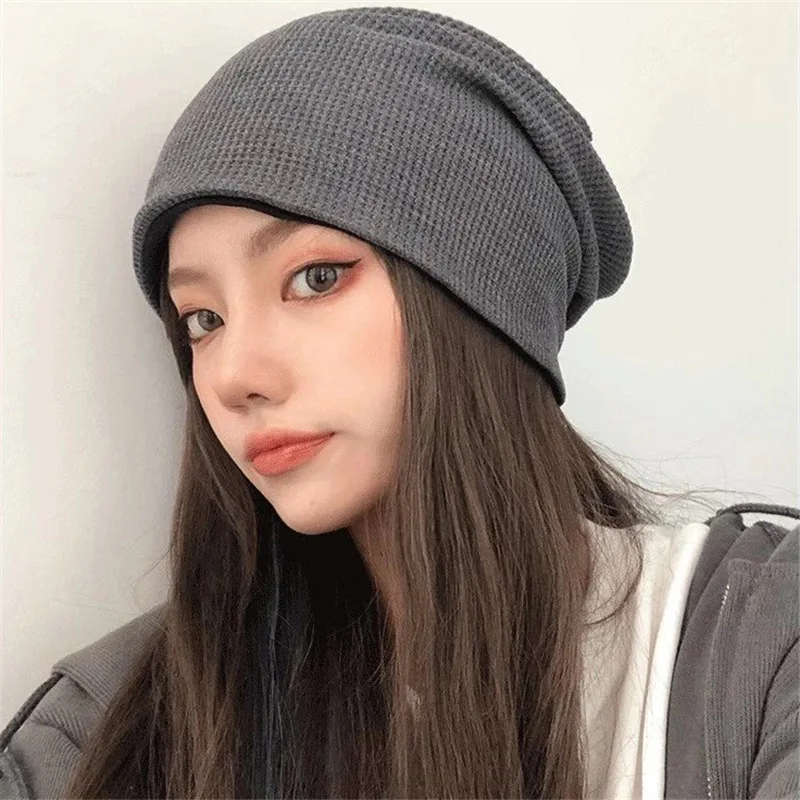 Classical Solid Color Slouchy Baggy Beanies Hat Men Women Autumn Spring Ear Warmer Pullover Skullcaps Unisex Hip Hop Bonnet