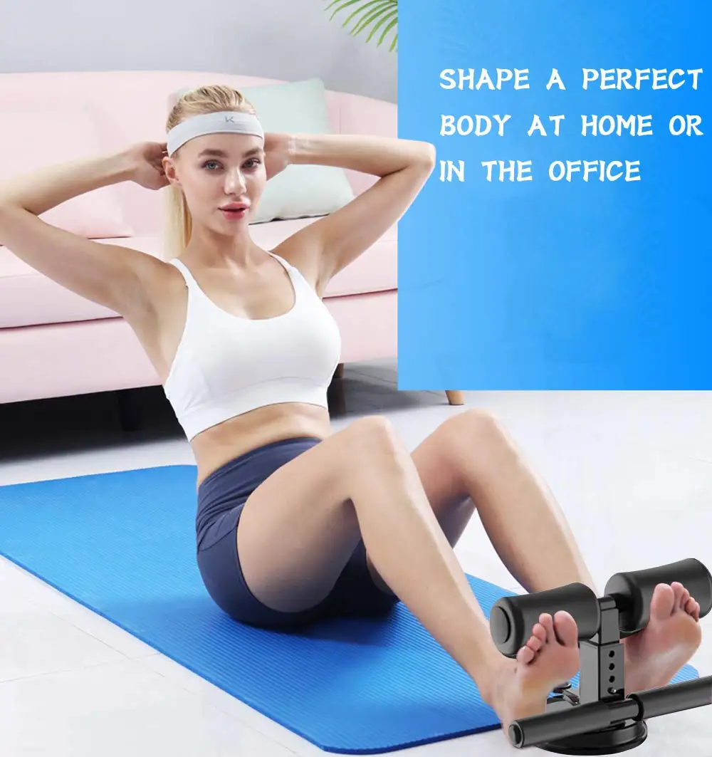 Sit Up Assistant Device - Upgraded Adjustable Portable Bar Self Suction Floor Push-Up Fixator Sports Home Fitness Equipment