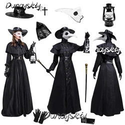 Plague Doctor Cosplay Costume Set Suit Oil Lattern Wand Dress Up Halloween Christmas Party Necklace Hat Costumized Adult Unisex