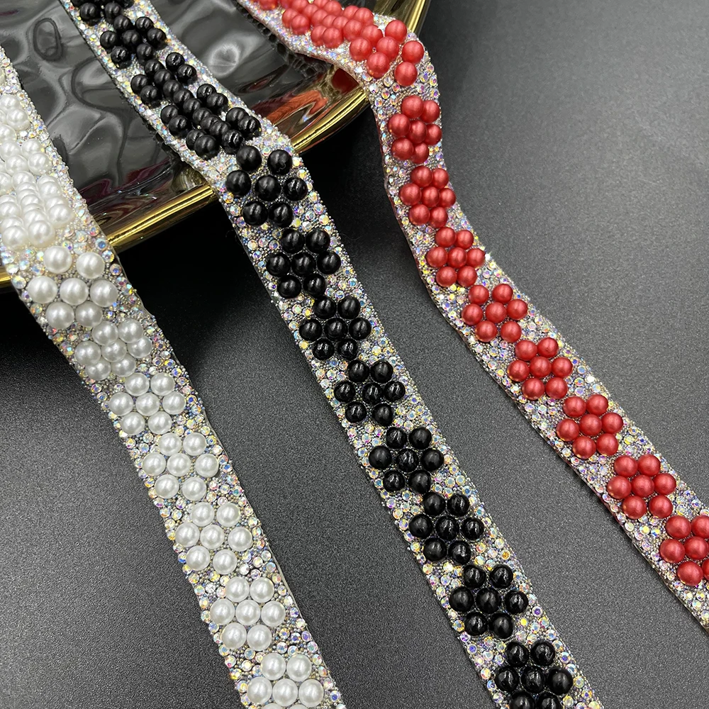 1 Yard Crystal chain trim crystal Hot Fix Rhinestone Tape applique Ribbon With Rhinestones Iron On Applique For Dresses Clothing