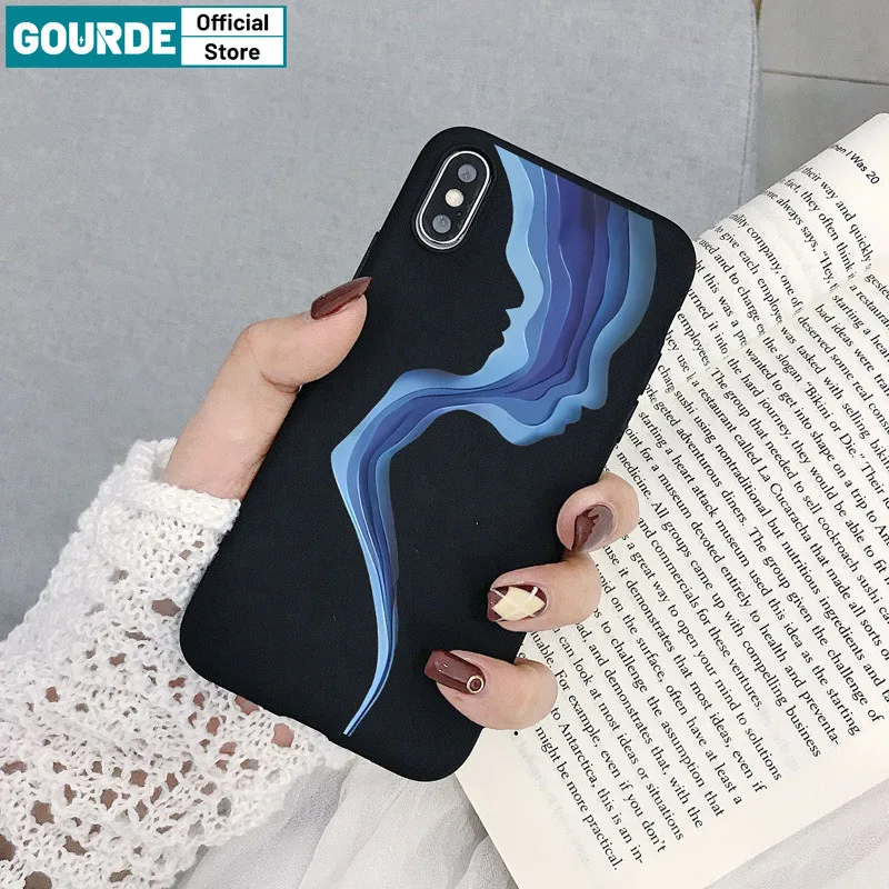 Gourde Funny Cute Wave Paper Cuttings Pattern Phone Case for Iphone 15 14 12 13 11 Pro Max IP 7 8 Plus Iphon X XS XR Xs Max