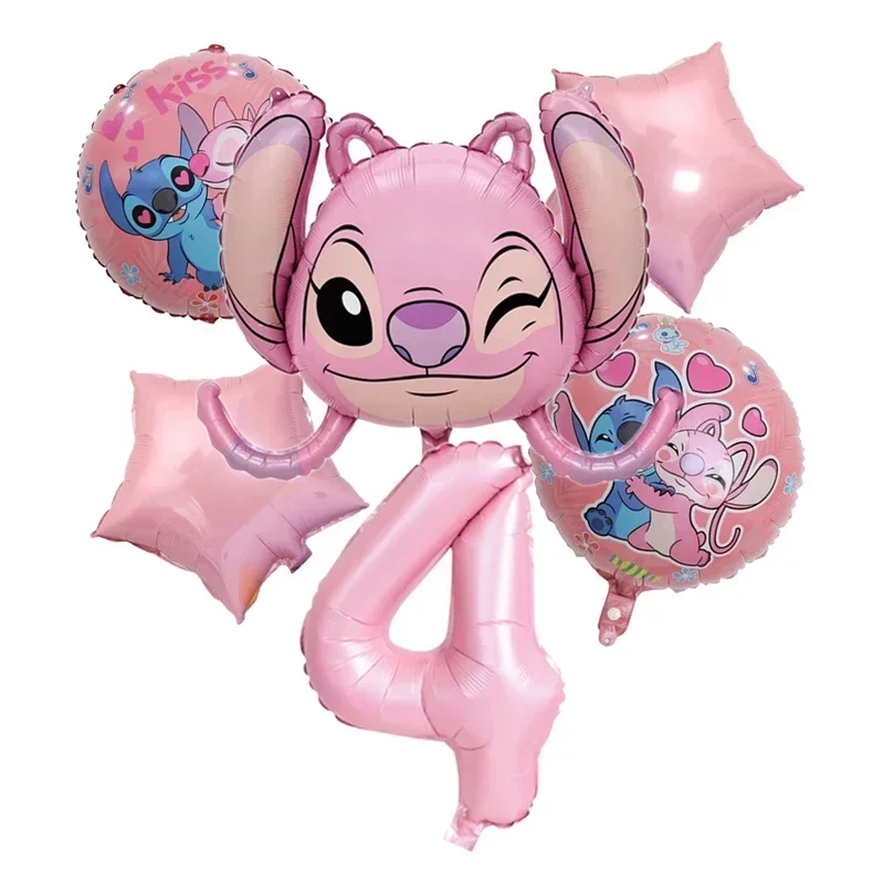 مجموعة بالونات من رقائق الكرتون ديزني ليلو وستيتش للحفلات وحفلات استقبال المولود الجديد للأولاد والبنات لتزيين حفلات أعياد الميلاد هدية لعبة للأطفال
