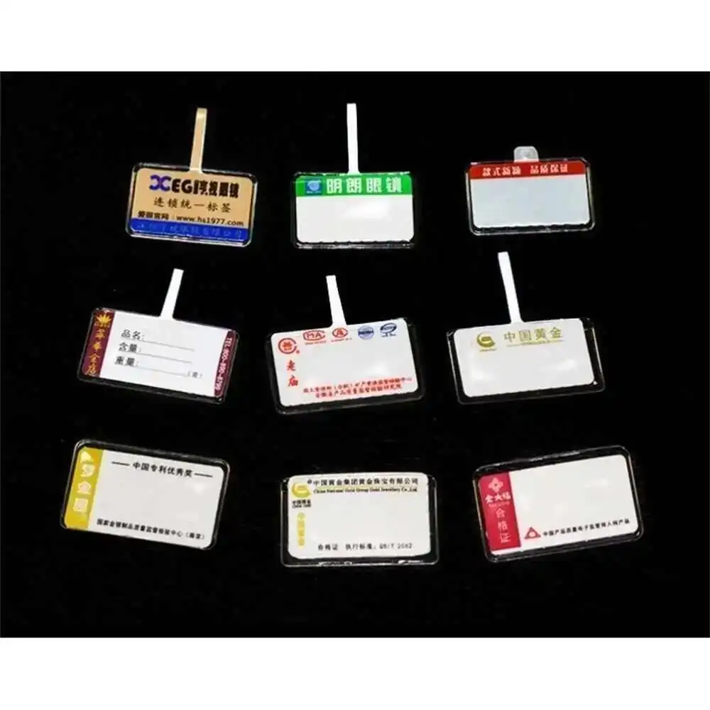 Transparent Clear Mini Vinyl Label Protector Cover Merchandise Price Display Pocket Jewelry Hang Tag Sleeves
