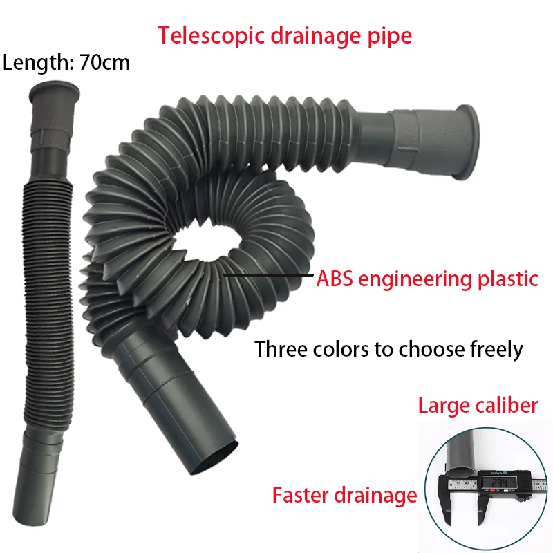 

Hand basin, basin drain pipe, retractable plastic extension hose, thickened anti odor drainage basin drain pipe