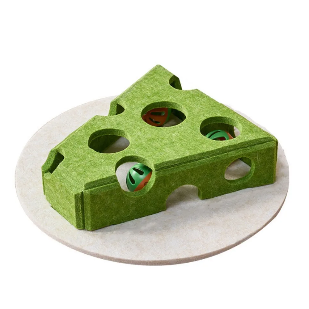 

Felt Cat Puzzle Toy Interactive Scratch Resistant Cat Claw Grinding Toys Hollow with Ball Cat Hole Digging Toy Boredom Reliever