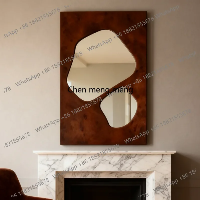 M183 Medieval living room wall-mounted decorative mirror French household square mystery mirror wall-mounted dining side mirror