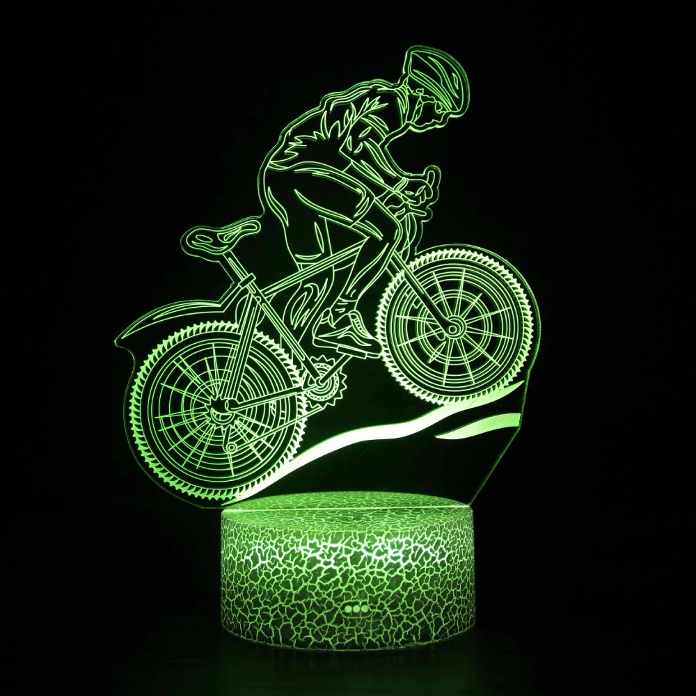 Nighdn Mountain Bike Night Light LED USB Tabel Lamp 16 color Changing with Remote Room Decor Birthday Gift for KidsBoys Man