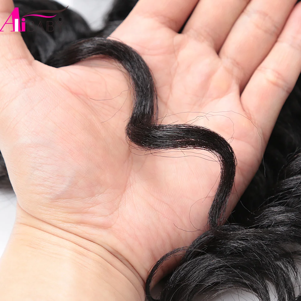 Alibaby-cabello ondulado de ganchillo para mujer, pelo sintético suelto con ondas profundas, trenzas resistentes al calor