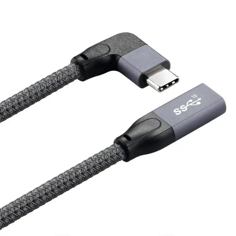 Curved USB3.1 Type-C Extension Cable 100W PD 5A 4K @60Hz 10Gbps USB-C Gen 2 Extender Cord For Macbook Nintend H P Laptop 1M