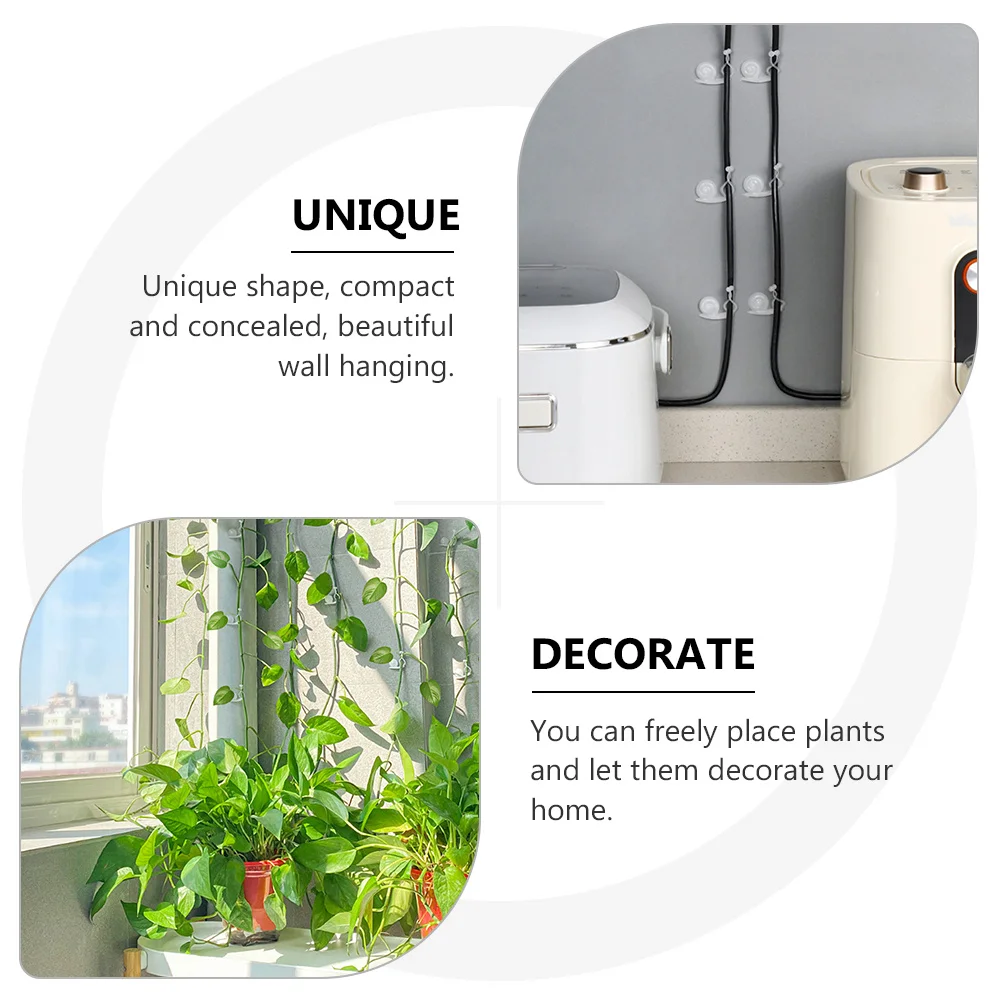 

20Pcs Indoor Plant Climbing Wall Fixture Clips Snail Design Vine Holder Plant Fixing Hook Garden Support Binding Wire Fixing