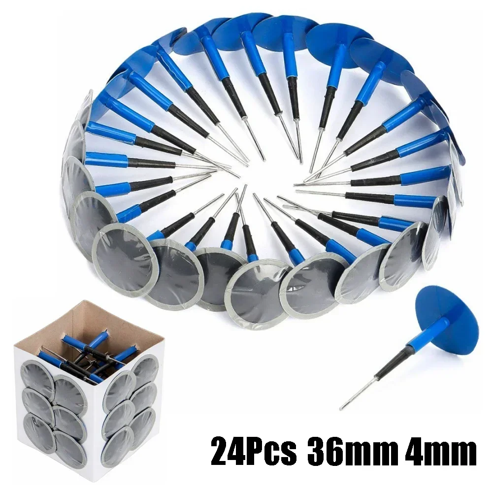 

24 PCS/set Tire Repair Process With Mushrooms Nails Films Auxiliary Tool For Car Motorcycle Truck Bus And Agricultural Tyres