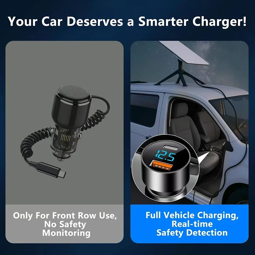 12V-24V DC Power Cord For Starlink For Mini Featuring Dual 30W USB Ports And LED Voltage Monitor Waterproof Car Adapter