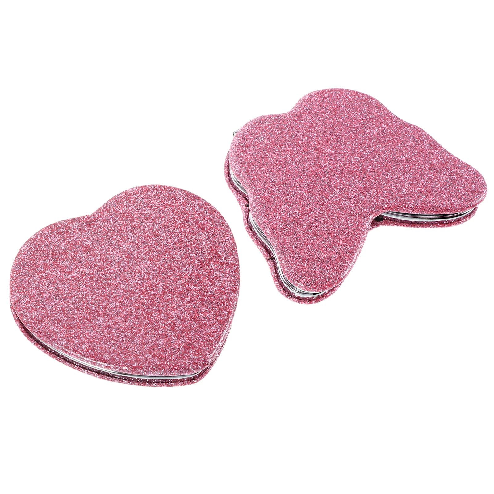 2 pezzi mini specchio portatile piccolo trucco pieghevole compatto cuore bifacciale borsa da viaggio ad alta definizione portatile
