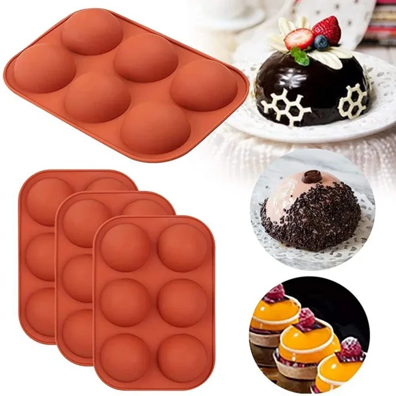 Semi Sphere Silicone Mold DIY Chocolate Cake Tray Silicon Dome Baking Moulds Pudding Cupcake Kitchen Tool