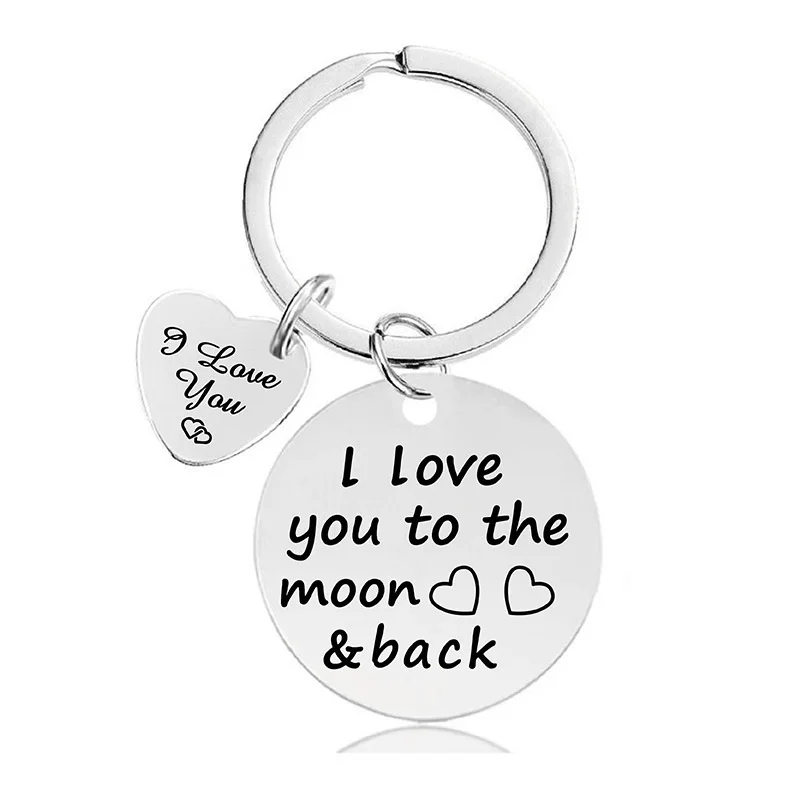 Customized Stainless Steel Keychain Love Couple Keyring Birthday Valentines Day Keychain DIY Jewelry Gifts Wholesale