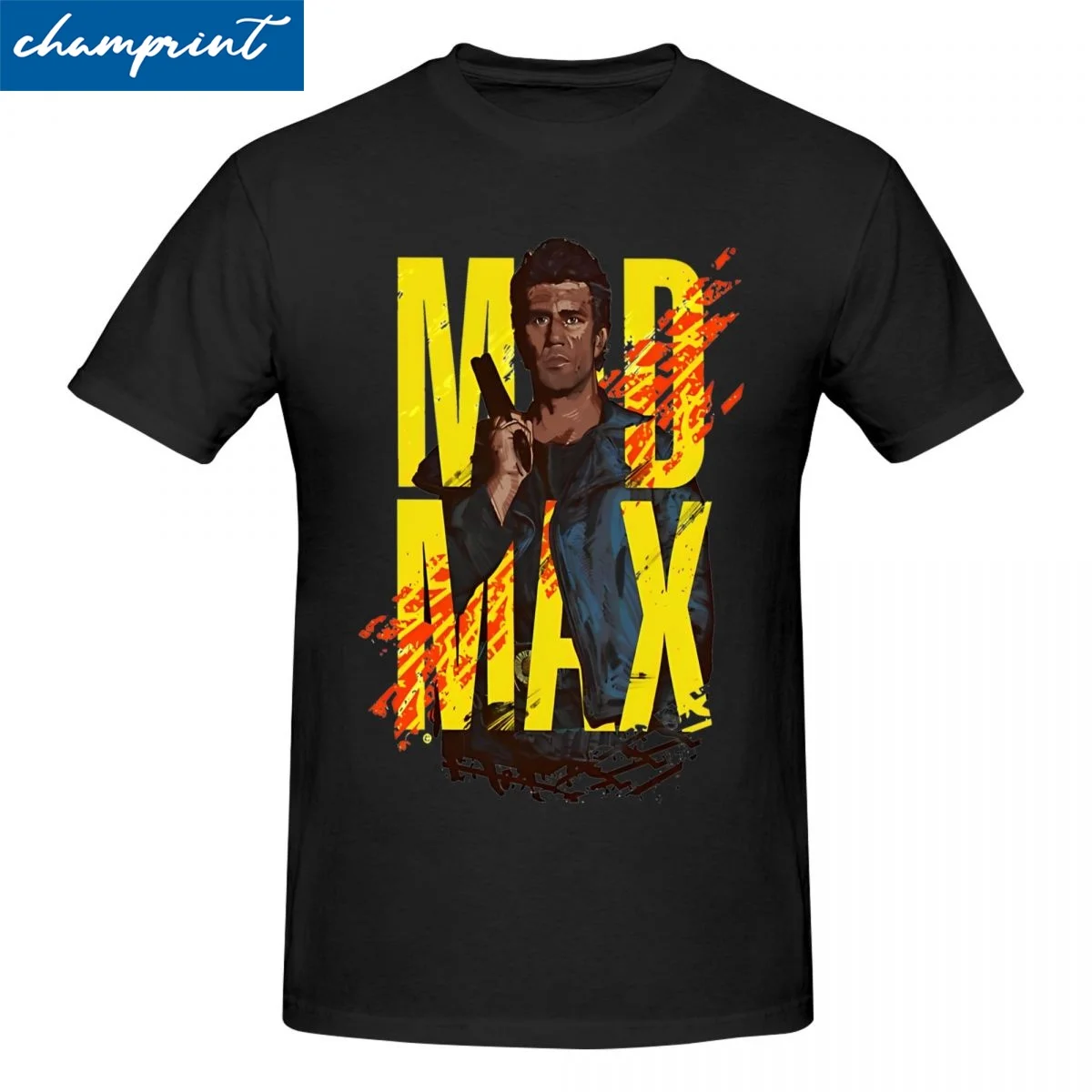 Футболка мужская с коротким рукавом и круглым вырезом, из натурального хлопка