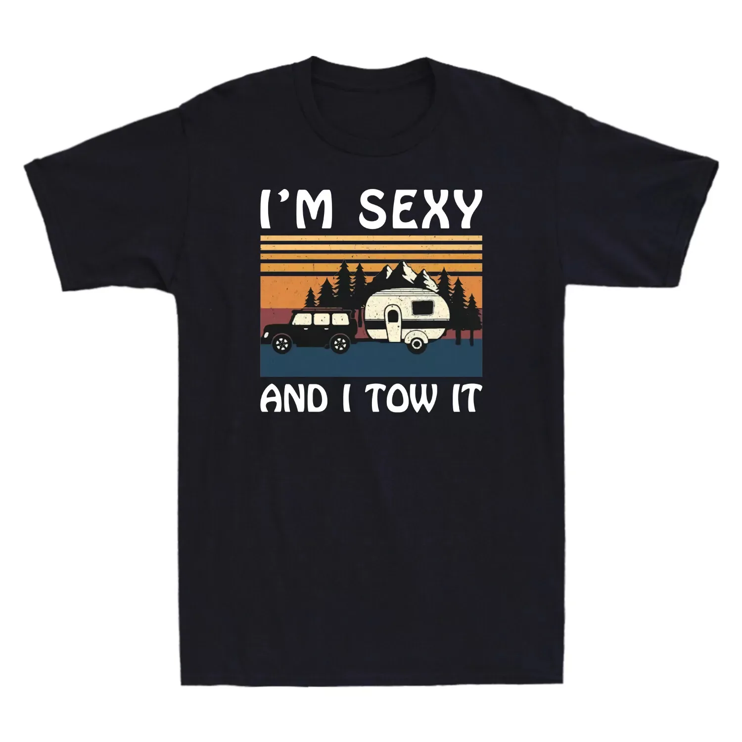 Ik Ben Sexy En Ik Sleep Het Grappige Caravan Camping Trailer Vintage Retro Heren T-Shirt