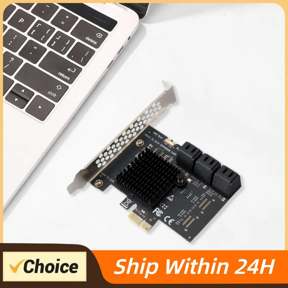 

PCI Express 6Gbps Desktop Computer Adapter PCI Express Desktop Adapter Card PCI-E 1X to SATA3.0 6 Port Extender