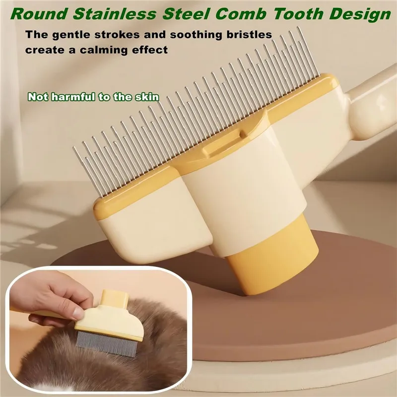 Cat Grooming Massage Brush Pet Comb Professional Open Knot Pet Hair Removal Brush Durable kitten comb Pet Accessories ﻿ image 3