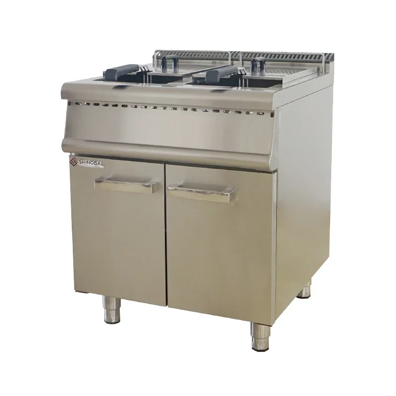 # for Commercial Gas DoubleTanks 2 Baskets Broaster Chicken Deep Fryers Industrial With Cabinet
