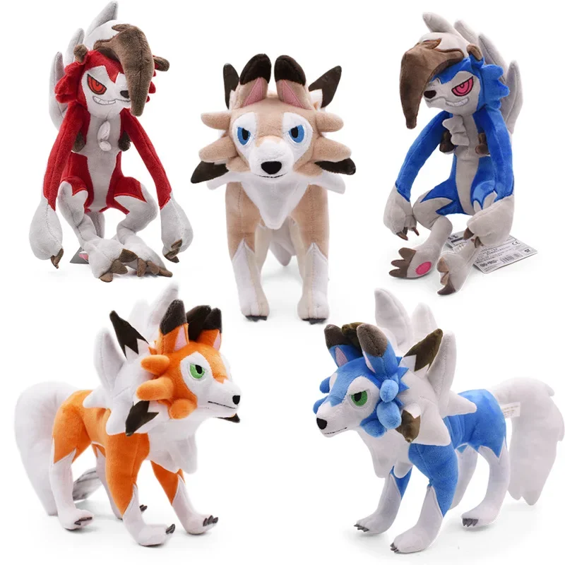 Pokemon Plush Sun Moon Alola Solgaleo Lunala Lycanroc Dusk & Lycanroc Daytime & Lycanroc Night Plush Doll Soft Animal Hot Toys