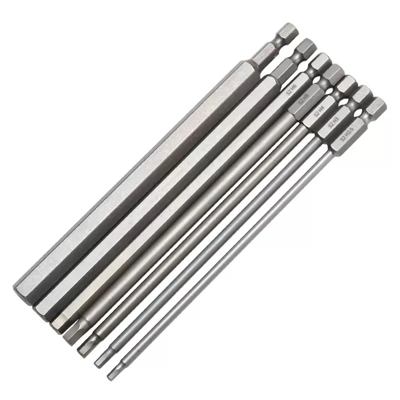 Brocas de destornillador Allen hexagonal de 150mm, juego de brocas eléctricas magnéticas de vástago hexagonal de 1/4 pulgadas, herramientas de