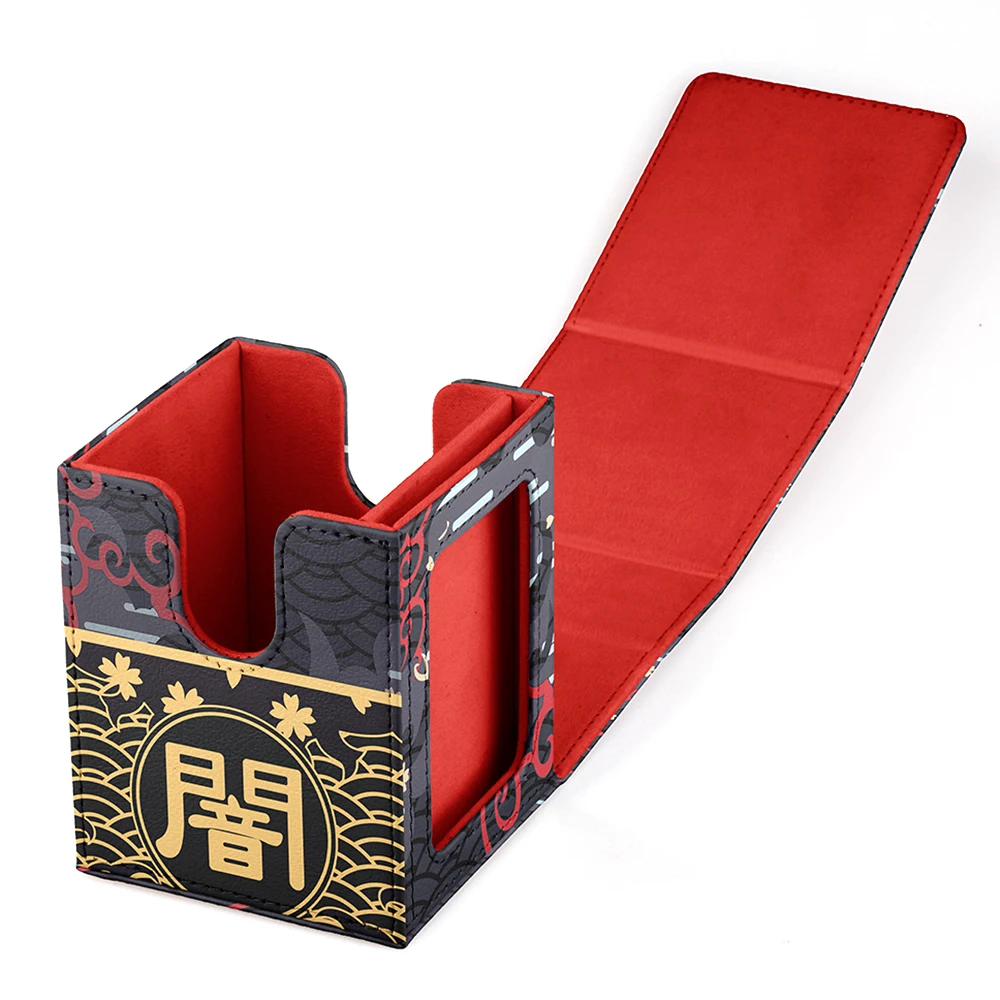 TCG Deck Box 100+ PU Windowed Single Deck PTCG DCG Tabletop Gametrading Cards Storage Box Free 35tp Shell Deck 2 Spacers  2 Dice