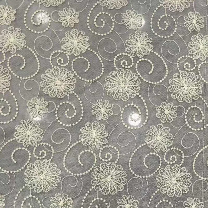 

Small Floral Lace Embroidered Mesh Fabric for Wedding Dress Children's Clothing Handmade Sewing Material